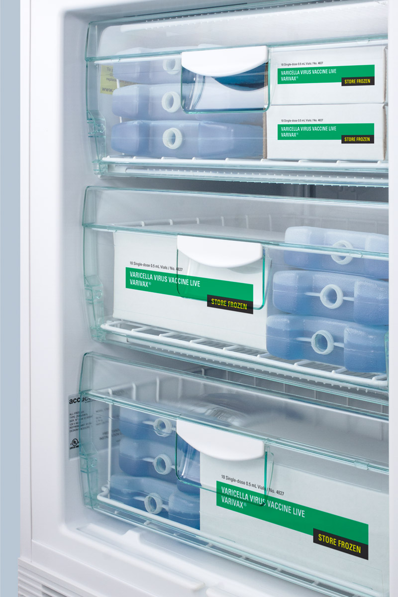 Built-in undercounter ADA compliant medical/scientific -25 C capable all-freezer with front control panel equipped with a digital thermostat and NIST calibrated thermometer/alarm
